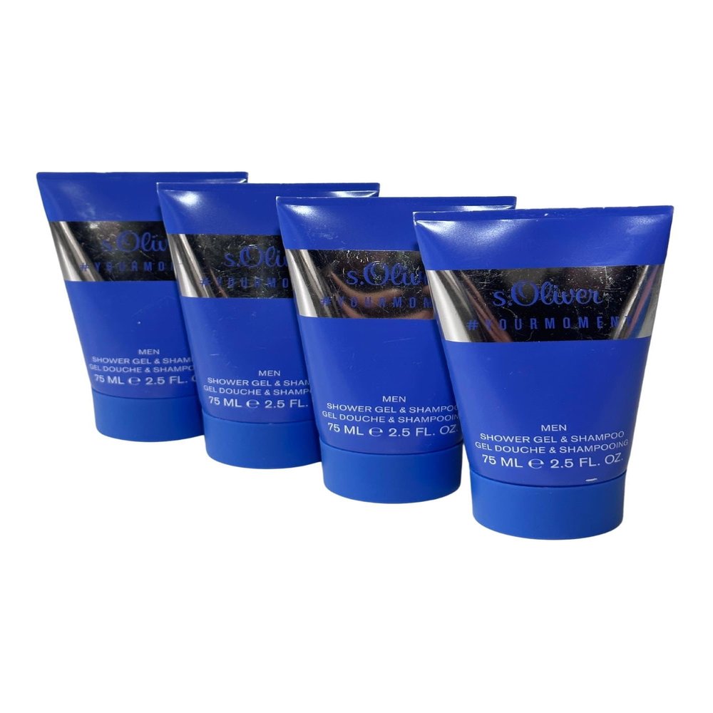 S.Oliver Your Moment Men Shower Gel, Travel Size, 4 x 75 ml