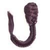 20-Inch Synthetic Fishtail Braid Ponytail Hairpiece with Drawstring and Clips, Natural Black, Messy Look view 1