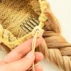 20-Inch Synthetic Fishtail Braid Ponytail Hairpiece with Drawstring and Clips, Natural Black, Messy Look view 4