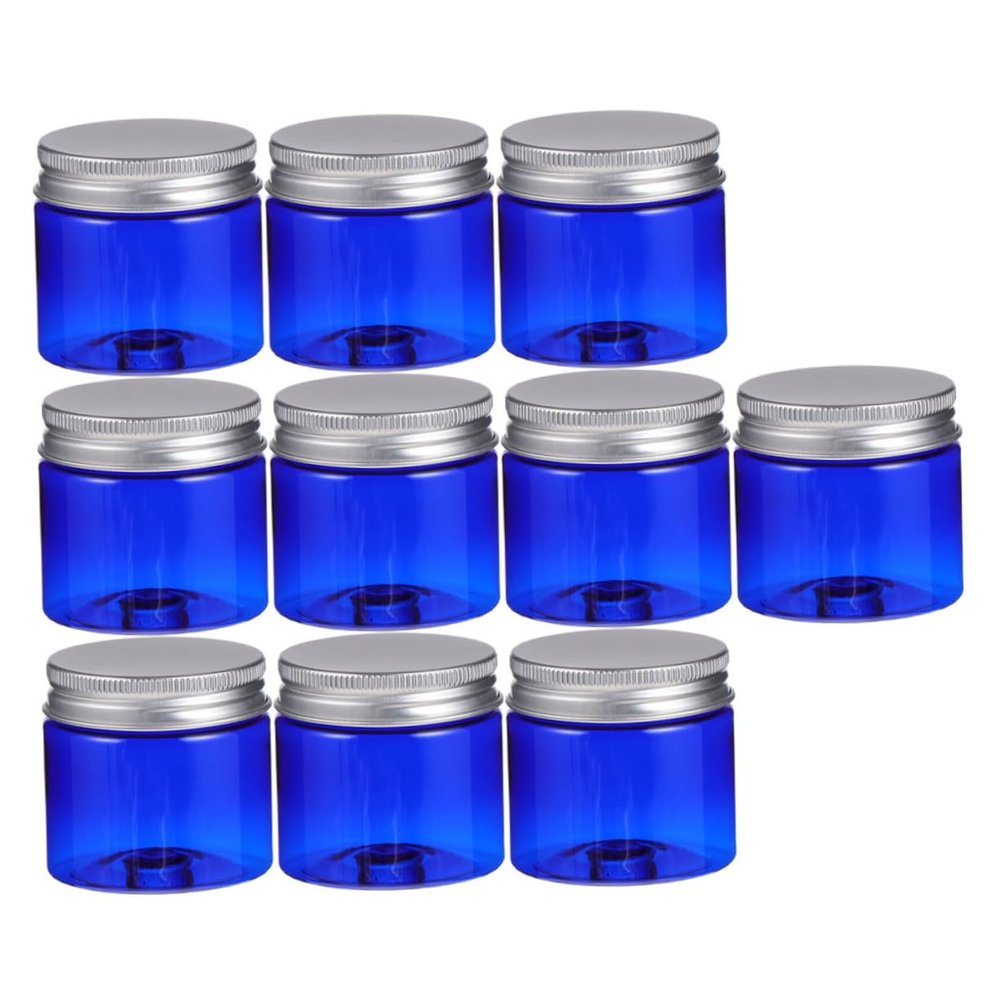 SOESFOUFU 50 g Cosmetic Jars with Aluminum Lids, PET Containers, 10-Pack