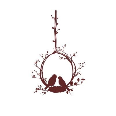 ROBAUN Bird Vinyl Self-Adhesive Wall Decal for Kids' Room and Living Room Decor, Coffee, XL 57 x 92 cm