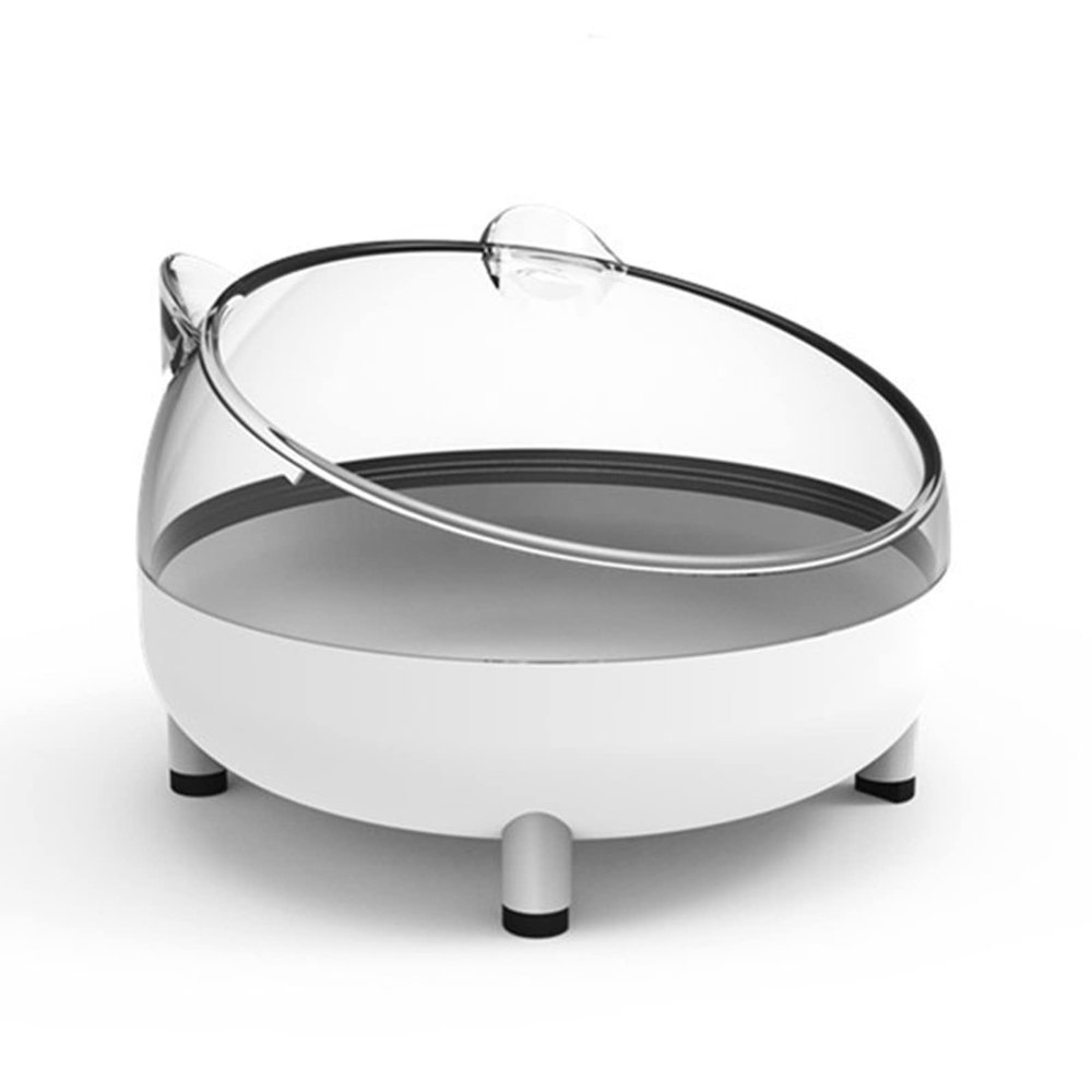 Pet Food Bowl, Easy to Clean, Removable 4-Paw Elevated Cat Bowl, Prevents Slipping for Food and Water (White)