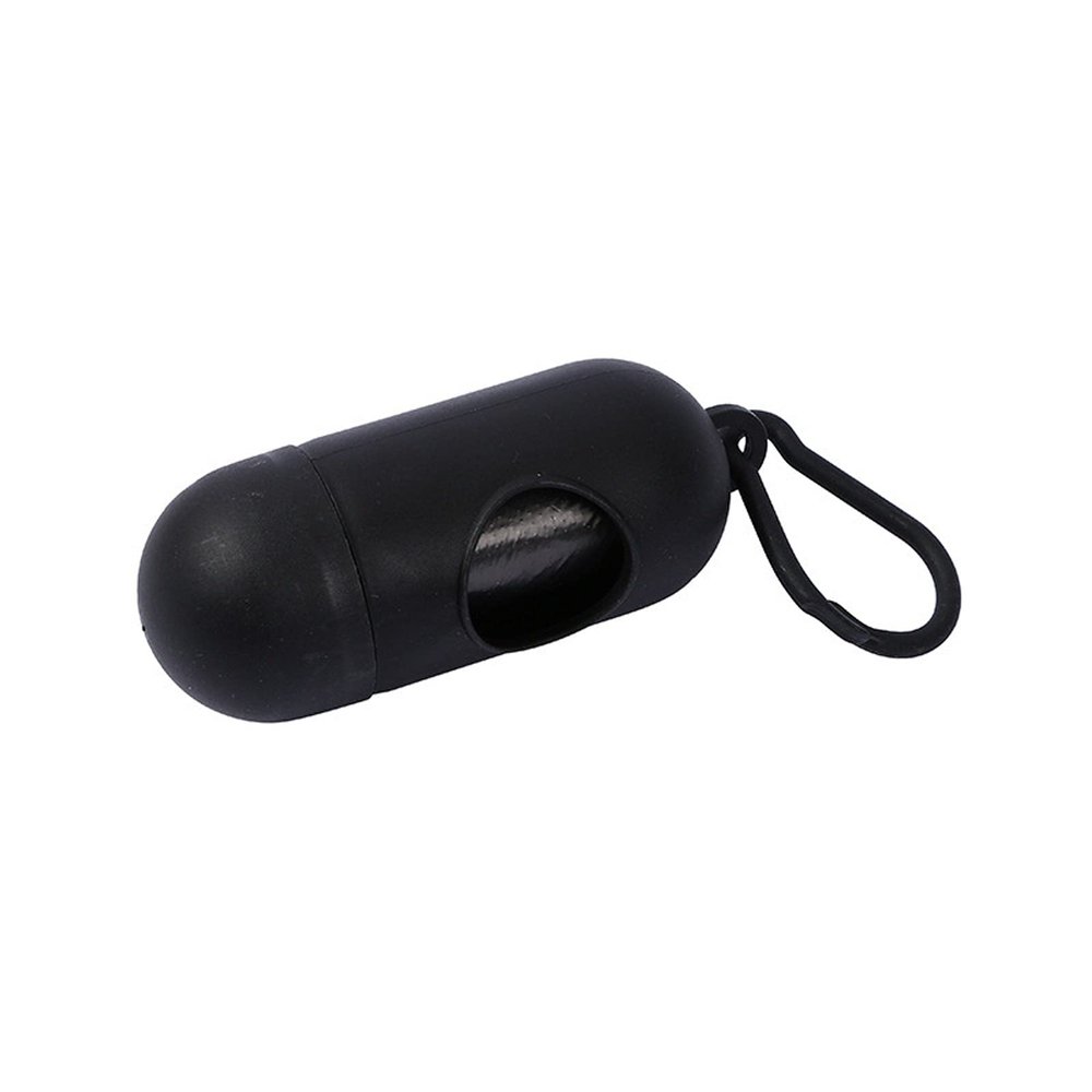 2-Pack Dog Waste Bag Dispensers with Leash Clip, Black, Includes 15 Bags