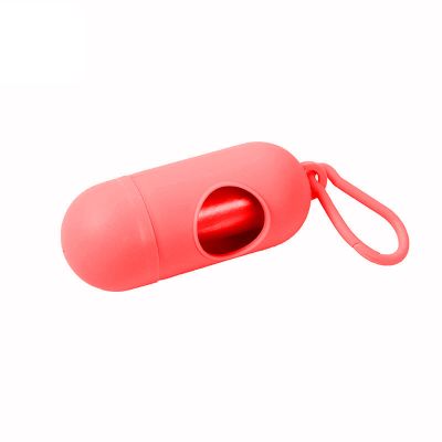 20x Dog Waste Bag Dispenser, Red, with Leash Clip, incl. 15 Dog Waste Bags