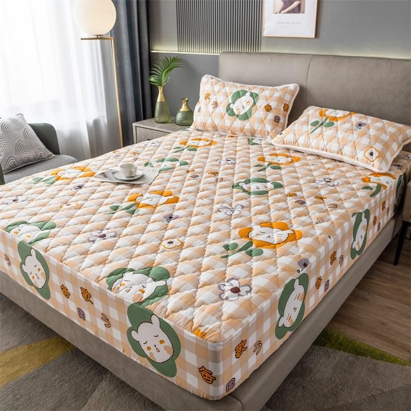 SWONE Quilted Waterproof Mattress Protector, Deep Pocket for 12-Inch Mattresses, 150 x 200 cm