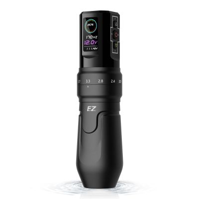 EZ P3 Pro Wireless Tattoo Machine, 6 Adjustable Strokes, OLED Display, 1600 mAh, Matte Black