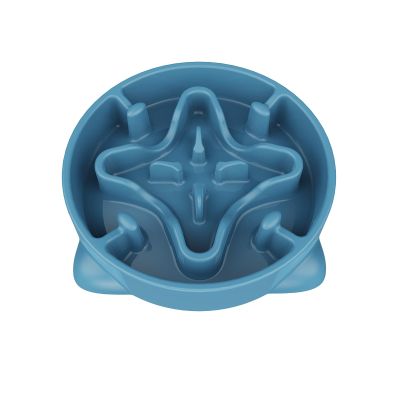 Anti-Snarf Dog Bowl, 22cm Slow Feeder for Small and Medium Dogs (M, Blue)