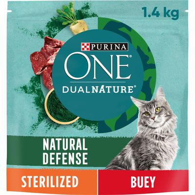 Purina ONE Dual Nature Sterilized Cat Food with Spirulina and Beef, 6 Bags 1.4 kg