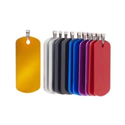 NanTun Rectangular Aluminum Dog Tag, Blank for Customization, 12 Pack