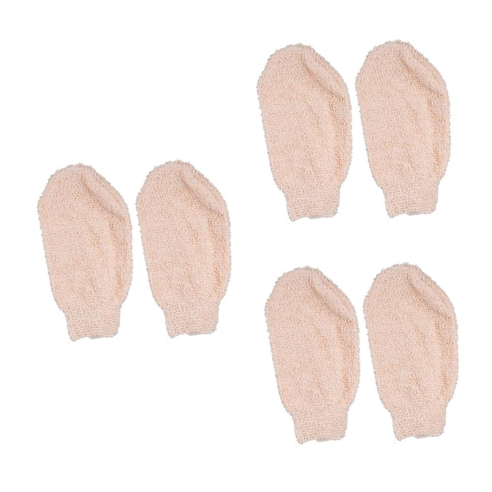 FRCOLOR 6-Piece Exfoliating Massage Gloves, Plant-Fiber Shower Scrubbers for Gentle Body Cleansing