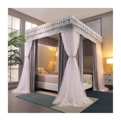 1.2 m Canopy Mosquito Net with 4-Corner Bed Curtains, Gray-A