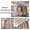 1.2 m Canopy Mosquito Net with 4-Corner Bed Curtains, Gray-A view 2