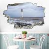 3D Wall Sticker, Broken Lighthouse, Ocean Pier, Removable Vinyl Wall Art view 2