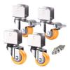 4-Piece Nylon Crib Casters, 1.5-Inch Wheels, Top U-Clamp, Swivel Casters with Brakes, 60 kg Capacity, with Screws (2 Swivel + 2 Braking, 16 mm) view 1