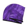 OPSREY Purple Printed Hair-Drying Cap, Coral Velvet Hair Towel with Button view 3