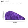 OPSREY Purple Printed Hair-Drying Cap, Coral Velvet Hair Towel with Button view 4