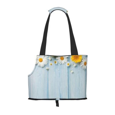 Spring Daisy Flowers Pet Carrier Shoulder Bag for Dogs and Cats
