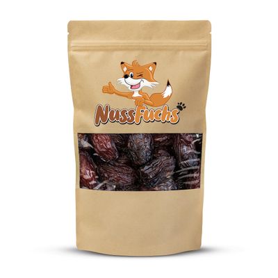 Medjool Dates 1 kg, Whole with Pit, Unsulfured, NussFuchs