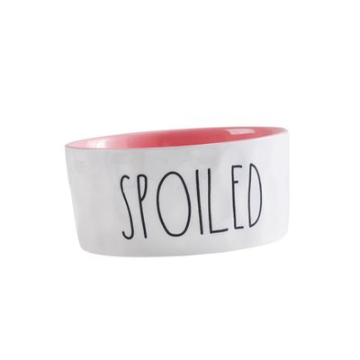 Pink Ceramic Pet Bowl for Cats, Easy to Clean