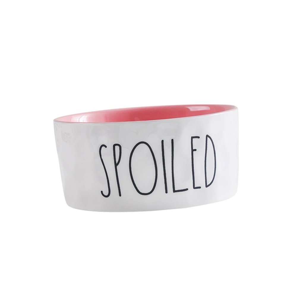 Pink Ceramic Pet Bowl for Cats, Easy to Clean