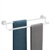Double-Bar Stainless Steel Towel Rack, Wall-Mounted, 60 cm, White view 1
