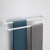 Double-Bar Stainless Steel Towel Rack, Wall-Mounted, 60 cm, White view 3