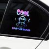 Cool Boy Baby on Board Reflective Car Window Sticker, Rainbow Blue view 1