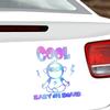 Cool Boy Baby on Board Reflective Car Window Sticker, Rainbow Blue view 2
