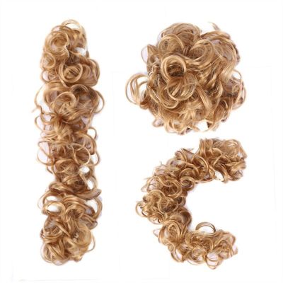 Messy Chignon Hairpiece, Synthetic Bun with Elastic Band, Donut Roller, Scrunchie Hairpiece for Women, High-Temperature Fiber Ponytail Hair Extension Bun (Color: 103#)