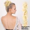 Messy Chignon Hairpiece, Synthetic Bun with Elastic Band, Donut Roller, Scrunchie Hairpiece for Women, High-Temperature Fiber Ponytail Hair Extension Bun (Color: 103#) view 3
