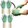 BAMFY Non-Slip Reusable Rubber Cleaning Gloves, 3 Pairs, Waterproof, Green, Size M view 1