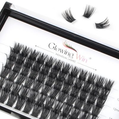 Glowingwin Individual Lash Extensions, 72-Piece Volume Cluster Lashes, 10–16 mm