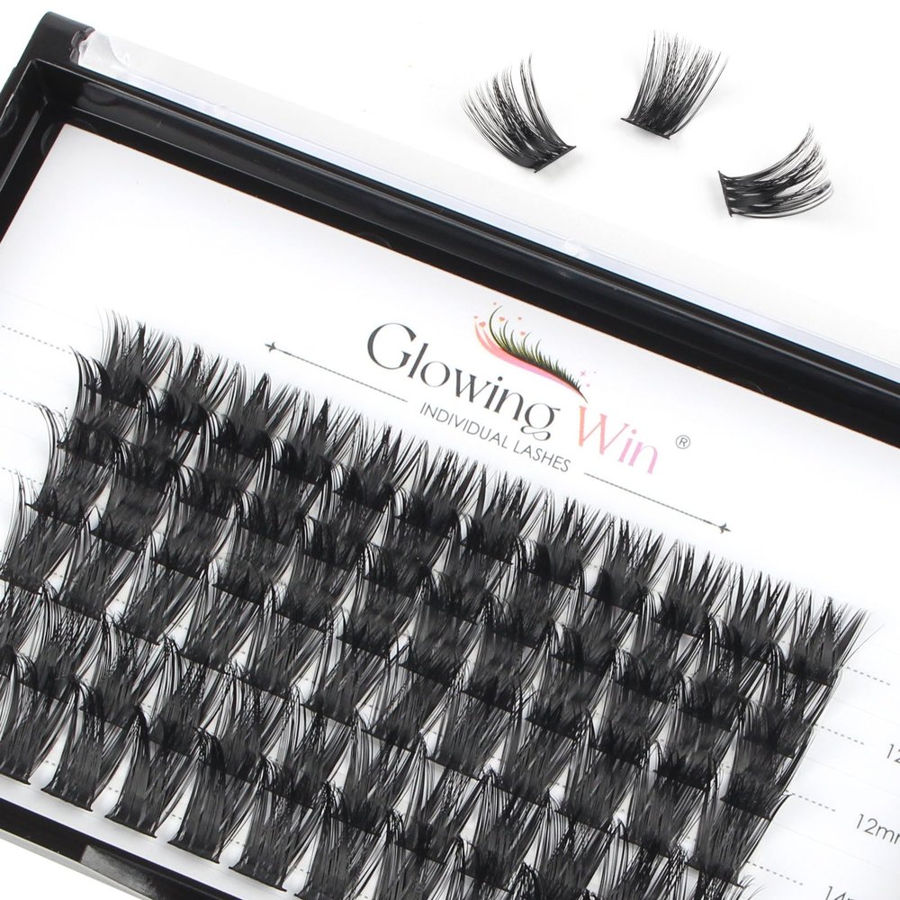 Glowingwin Individual Lash Extensions, 72-Piece Volume Cluster Lashes, 10–16 mm