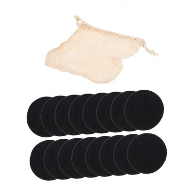 minkissy 16-Piece Reusable Bamboo Fiber Makeup Remover Pads with Wash Bag and Paper Box