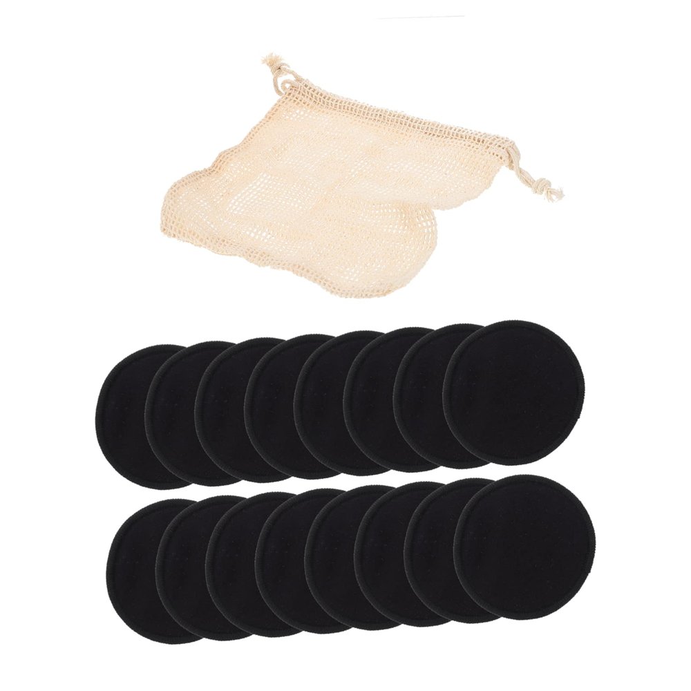 minkissy 16-Piece Reusable Bamboo Fiber Makeup Remover Pads with Wash Bag and Paper Box