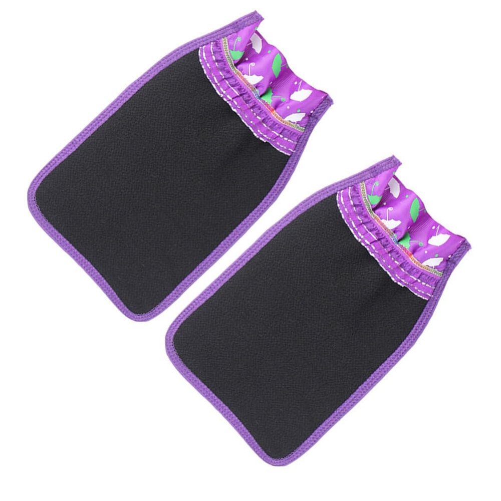 2-Pack Polyester Exfoliating Gloves, Purple, for Shower Use