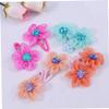 Children's Flower Hair Clips with Fabric and Rhinestones view 3