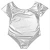 MSemis Men's Metallic Short-Sleeve Thong Bodysuit, Silver, L view 4