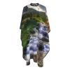 BONDIJ Haircut Cape with Mountain Sunrise Design, Waterproof, Adjustable, White, One Size view 4