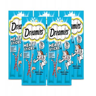 Dreamies Meaty Sticks Cat Treats with Salmon, 5 x 30 g