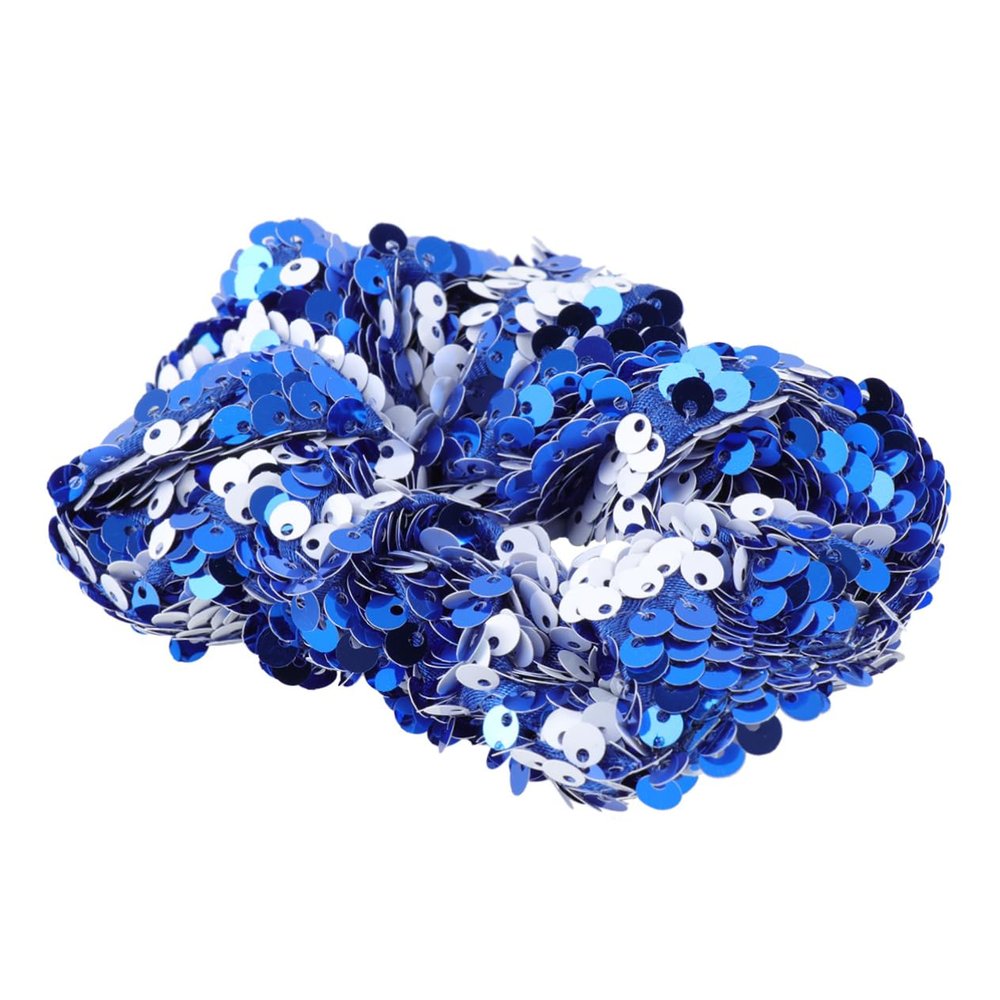 Blue Fabric Sequin Hair Tie for Christmas Parties