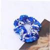 Blue Fabric Sequin Hair Tie for Christmas Parties view 2