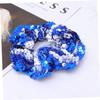 Blue Fabric Sequin Hair Tie for Christmas Parties view 4