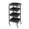 FLYIFE Mobile Storage Cart, Kitchen and Beauty Salon Trolley with Drawer, 4-Tier, Black view 1