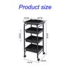 FLYIFE Mobile Storage Cart, Kitchen and Beauty Salon Trolley with Drawer, 4-Tier, Black view 2