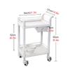 FLYIFE 2-Tier Rolling Salon Trolley with Drawers, ABS Plastic, Pink, 54 x 37 cm view 2