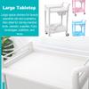 FLYIFE 2-Tier Rolling Salon Trolley with Drawers, ABS Plastic, Pink, 54 x 37 cm view 3