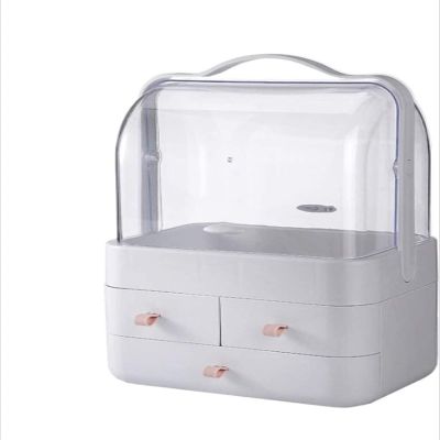 Makeup Organizer and Cosmetic Display Case, Pink