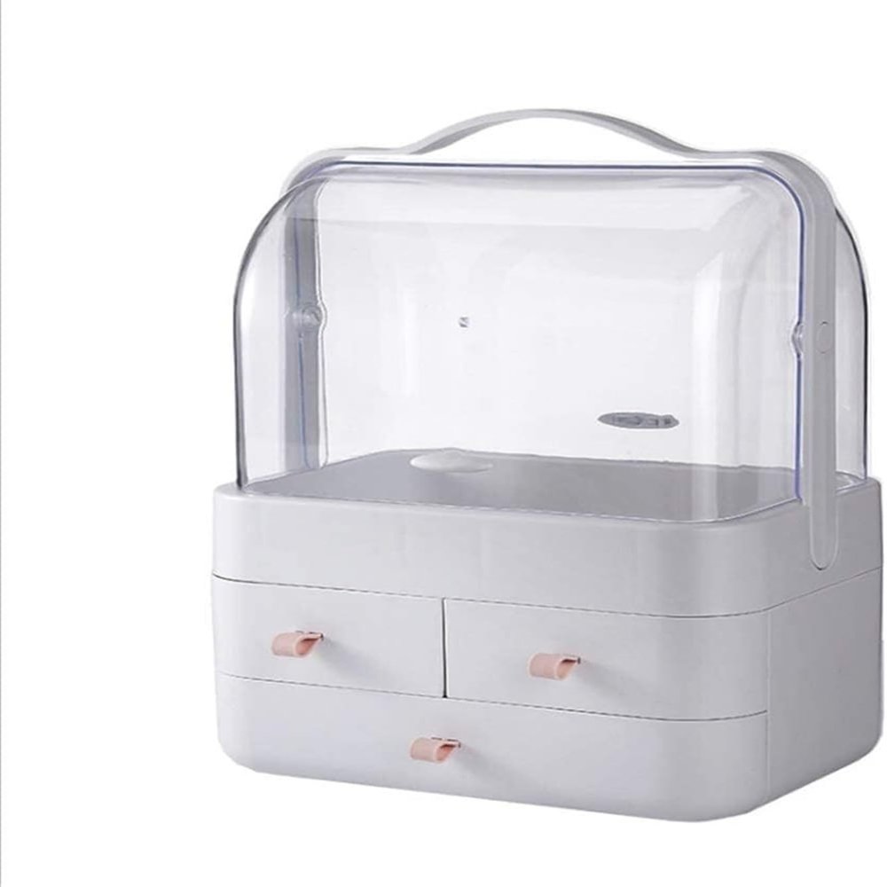 Makeup Organizer and Cosmetic Display Case, Pink