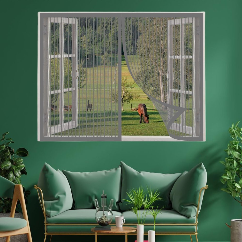 Invisible Mosquito Net Window 50 x 75 cm, Gray